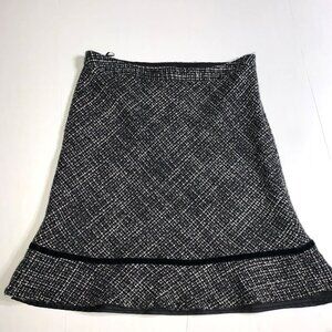 VTG Gap Women's Tweed Midi Black-White Skirt Size 14 Y2K